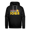 Premium Iowa Hoodie - Retro Sun Premium Men's Iowa Sweatshirt / Hoodie - black