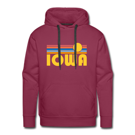 Premium Iowa Hoodie - Retro Sun Premium Men's Iowa Sweatshirt / Hoodie - burgundy