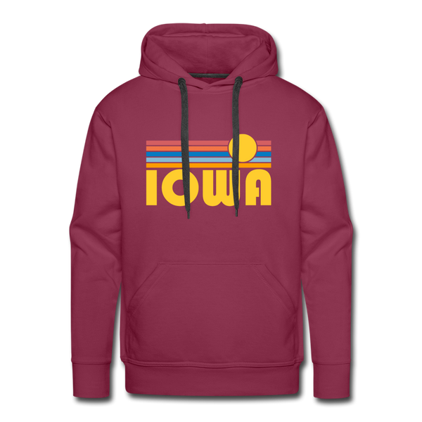 Premium Iowa Hoodie - Retro Sun Premium Men's Iowa Sweatshirt / Hoodie - burgundy