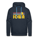 Premium Iowa Hoodie - Retro Sun Premium Men's Iowa Sweatshirt / Hoodie - navy
