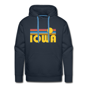 Premium Iowa Hoodie - Retro Sun Premium Men's Iowa Sweatshirt / Hoodie - navy