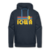 Premium Iowa Hoodie - Retro Sun Premium Men's Iowa Sweatshirt / Hoodie - navy