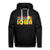 Premium Iowa Hoodie - Retro Sun Premium Men's Iowa Sweatshirt / Hoodie - charcoal grey
