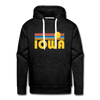 Premium Iowa Hoodie - Retro Sun Premium Men's Iowa Sweatshirt / Hoodie - charcoal grey