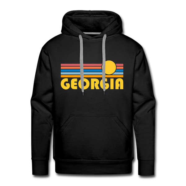 Premium Georgia Hoodie - Retro Sun Premium Men's Georgia Sweatshirt / Hoodie - black