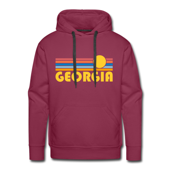 Premium Georgia Hoodie - Retro Sun Premium Men's Georgia Sweatshirt / Hoodie - burgundy