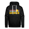 Premium Georgia Hoodie - Retro Sun Premium Men's Georgia Sweatshirt / Hoodie - charcoal grey
