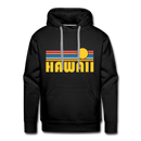 Premium Hawaii Hoodie - Retro Sun Premium Men's Hawaii Sweatshirt / Hoodie - black