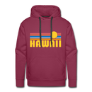 Premium Hawaii Hoodie - Retro Sun Premium Men's Hawaii Sweatshirt / Hoodie - burgundy