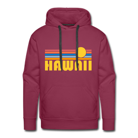 Premium Hawaii Hoodie - Retro Sun Premium Men's Hawaii Sweatshirt / Hoodie - burgundy