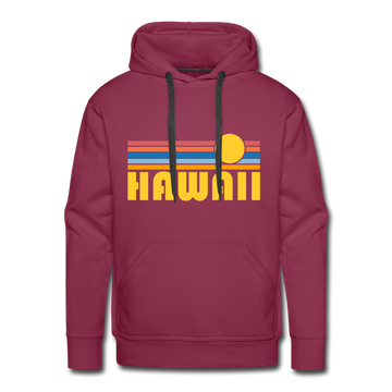 Premium Hawaii Hoodie - Retro Sun Premium Men's Hawaii Sweatshirt / Hoodie - burgundy