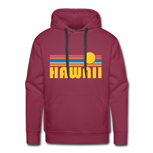 Premium Hawaii Hoodie - Retro Sun Premium Men's Hawaii Sweatshirt / Hoodie - burgundy