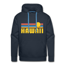 Premium Hawaii Hoodie - Retro Sun Premium Men's Hawaii Sweatshirt / Hoodie - navy