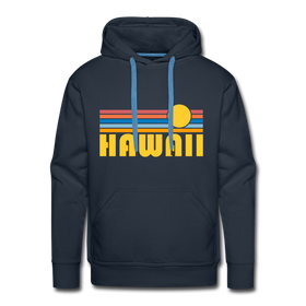 Premium Hawaii Hoodie - Retro Sun Premium Men's Hawaii Sweatshirt / Hoodie - navy