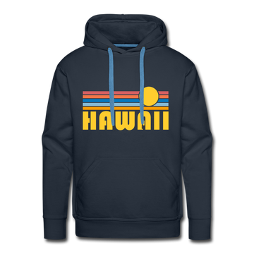 Premium Hawaii Hoodie - Retro Sun Premium Men's Hawaii Sweatshirt / Hoodie - navy