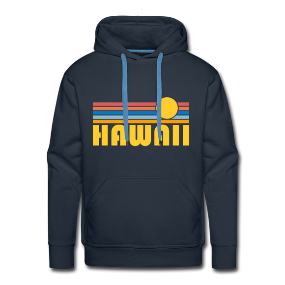 Premium Hawaii Hoodie - Retro Sun Premium Men's Hawaii Sweatshirt / Hoodie - navy