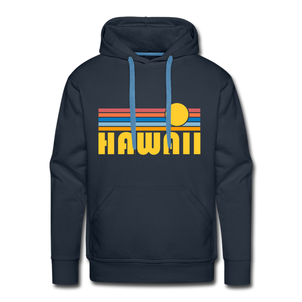 Premium Hawaii Hoodie - Retro Sun Premium Men's Hawaii Sweatshirt / Hoodie - navy