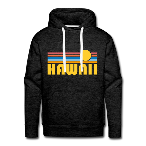 Premium Hawaii Hoodie - Retro Sun Premium Men's Hawaii Sweatshirt / Hoodie - charcoal grey