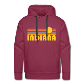 Premium Indiana Hoodie - Retro Sun Premium Men's Indiana Sweatshirt / Hoodie - burgundy