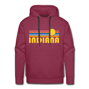 Premium Indiana Hoodie - Retro Sun Premium Men's Indiana Sweatshirt / Hoodie - burgundy