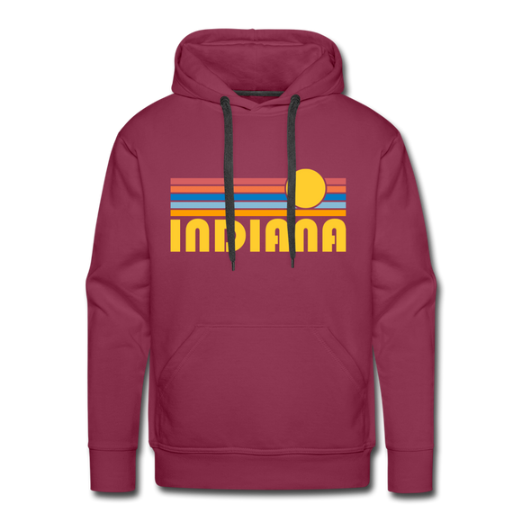 Premium Indiana Hoodie - Retro Sun Premium Men's Indiana Sweatshirt / Hoodie - burgundy