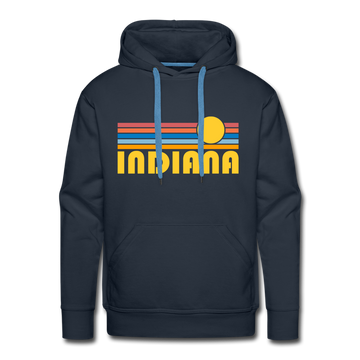 Premium Indiana Hoodie - Retro Sun Premium Men's Indiana Sweatshirt / Hoodie - navy