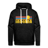 Premium Indiana Hoodie - Retro Sun Premium Men's Indiana Sweatshirt / Hoodie - charcoal grey