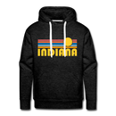 Premium Indiana Hoodie - Retro Sun Premium Men's Indiana Sweatshirt / Hoodie - charcoal grey