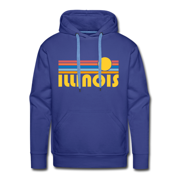 Premium Illinois Hoodie - Retro Sun Premium Men's Illinois Sweatshirt / Hoodie - royalblue