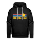 Premium Jackson Hole, Wyoming Hoodie - Retro Sun Premium Men's Jackson Hole Sweatshirt / Hoodie - black