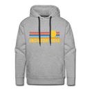 Premium Jackson Hole, Wyoming Hoodie - Retro Sun Premium Men's Jackson Hole Sweatshirt / Hoodie - heather grey