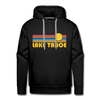Premium Lake Tahoe, California Hoodie - Retro Sun Premium Men's Lake Tahoe Sweatshirt / Hoodie - black