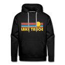 Premium Lake Tahoe, California Hoodie - Retro Sun Premium Men's Lake Tahoe Sweatshirt / Hoodie - black