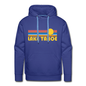Premium Lake Tahoe, California Hoodie - Retro Sun Premium Men's Lake Tahoe Sweatshirt / Hoodie - royalblue