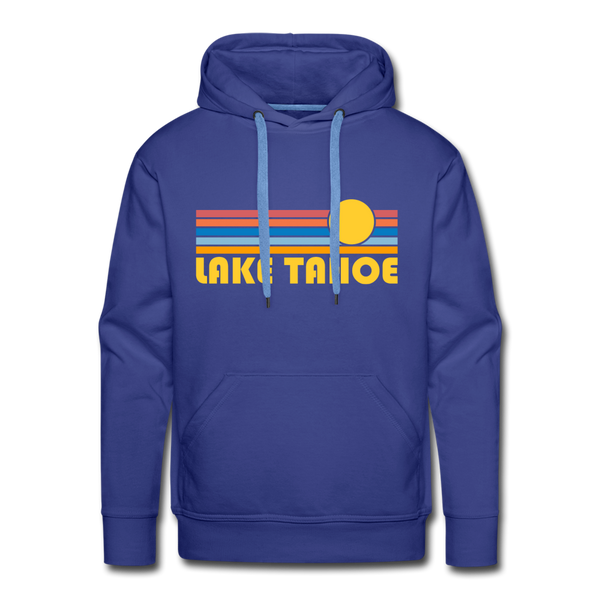 Premium Lake Tahoe, California Hoodie - Retro Sun Premium Men's Lake Tahoe Sweatshirt / Hoodie - royalblue
