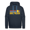 Premium Lake Tahoe, California Hoodie - Retro Sun Premium Men's Lake Tahoe Sweatshirt / Hoodie - navy