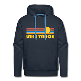 Premium Lake Tahoe, California Hoodie - Retro Sun Premium Men's Lake Tahoe Sweatshirt / Hoodie