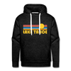 Premium Lake Tahoe, California Hoodie - Retro Sun Premium Men's Lake Tahoe Sweatshirt / Hoodie - charcoal grey