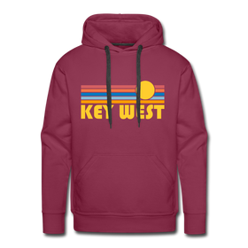 Premium Key West, Florida Hoodie - Retro Sun Premium Men's Key West Sweatshirt / Hoodie - burgundy