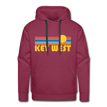 Premium Key West, Florida Hoodie - Retro Sun Premium Men's Key West Sweatshirt / Hoodie - burgundy
