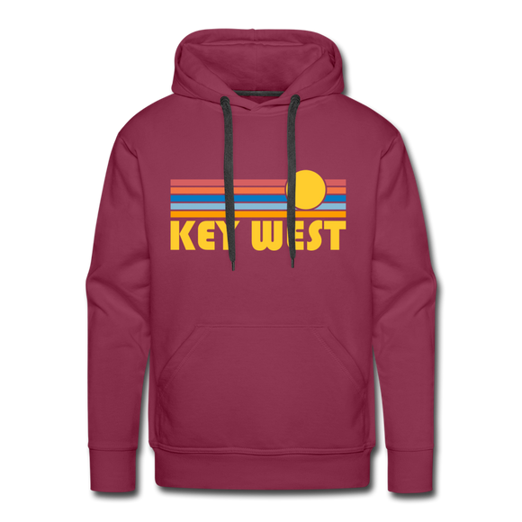 Premium Key West, Florida Hoodie - Retro Sun Premium Men's Key West Sweatshirt / Hoodie - burgundy