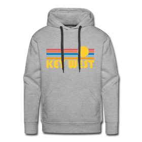 Premium Key West, Florida Hoodie - Retro Sun Premium Men's Key West Sweatshirt / Hoodie - heather grey