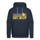 Premium Key West, Florida Hoodie - Retro Sun Premium Men's Key West Sweatshirt / Hoodie - navy