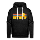 Premium Key West, Florida Hoodie - Retro Sun Premium Men's Key West Sweatshirt / Hoodie - charcoal grey