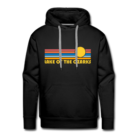 Premium Lake of the Ozarks, Missouri Hoodie - Retro Sun Premium Men's Lake of the Ozarks Sweatshirt / Hoodie - black