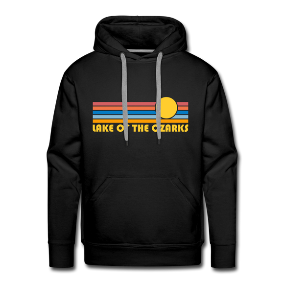 Premium Lake of the Ozarks, Missouri Hoodie - Retro Sun Premium Men's Lake of the Ozarks Sweatshirt / Hoodie - black