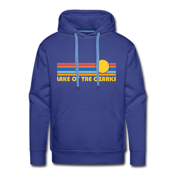 Premium Lake of the Ozarks, Missouri Hoodie - Retro Sun Premium Men's Lake of the Ozarks Sweatshirt / Hoodie - royalblue