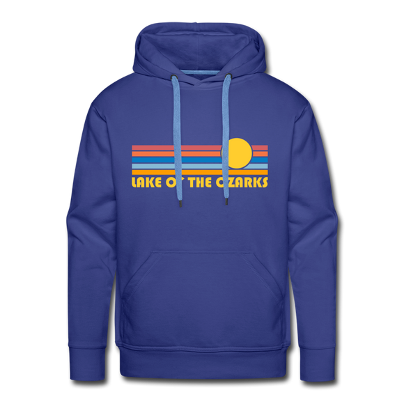 Premium Lake of the Ozarks, Missouri Hoodie - Retro Sun Premium Men's Lake of the Ozarks Sweatshirt / Hoodie - royalblue