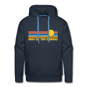 Premium Lake of the Ozarks, Missouri Hoodie - Retro Sun Premium Men's Lake of the Ozarks Sweatshirt / Hoodie - navy