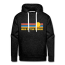Premium Lake of the Ozarks, Missouri Hoodie - Retro Sun Premium Men's Lake of the Ozarks Sweatshirt / Hoodie - charcoal grey